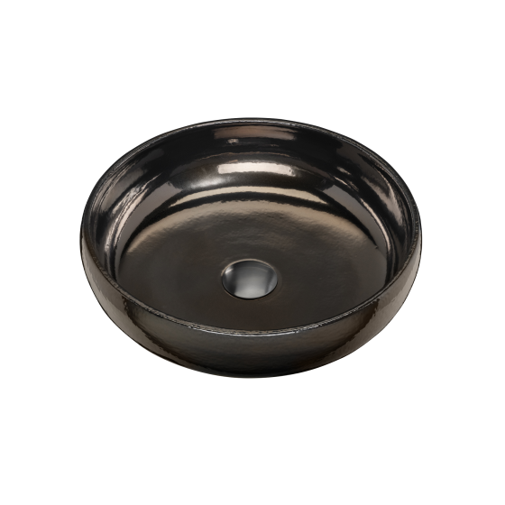 Terzofoco Brown Gold Curved Counter Top Basin